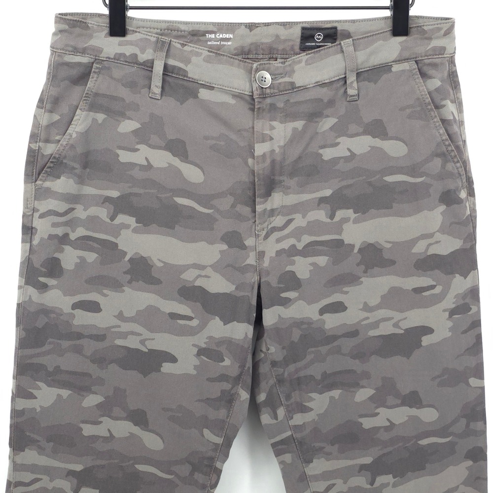 AG Adriano Goldschmied Womens Pants The Caden 32x24 Grey Camo Tailored Trousers - Picture 2 of 9